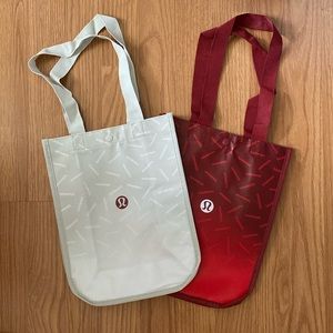 ❤️ Two Brand New Lululemon Small Holiday Tote Bags